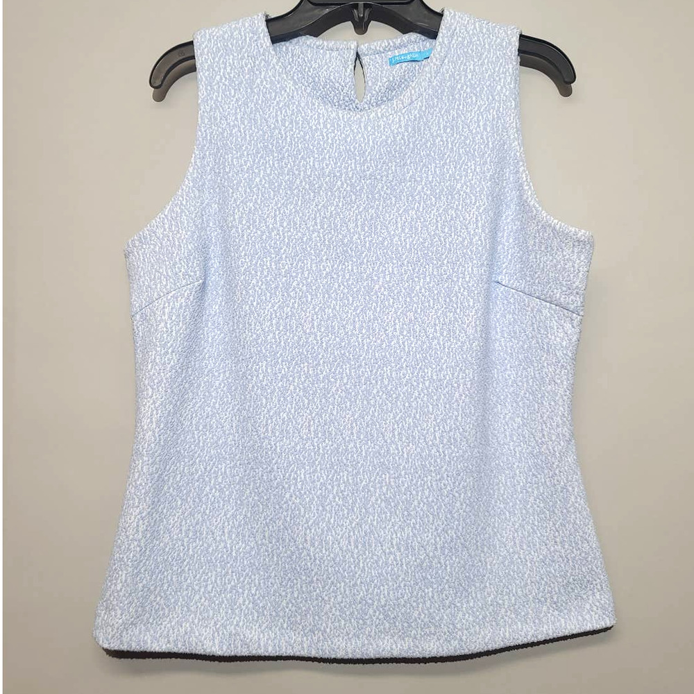 Light blue sleeveless J.McLaughlin Bev Jacquard Top